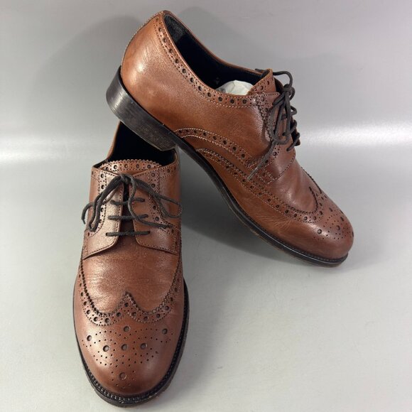 BROOKS BROTHERS Medalloin Wingtip Oxford Men\'s Brown Leather Shoes sz 9.5 main image 8